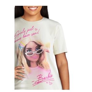 Barbie Cream Short Sleeve Tee with Graphic Print